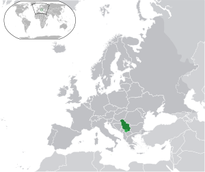 Serbia on map
