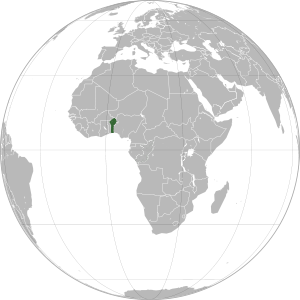 Benin on map