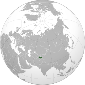 Tajikistan on map