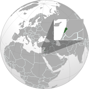Lebanon on map