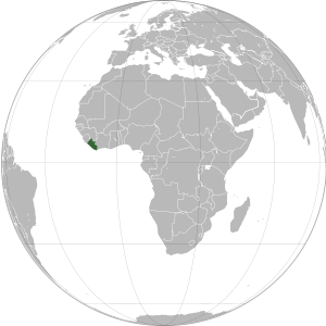 Liberia on map