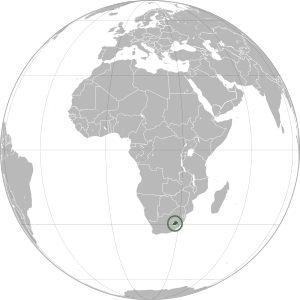 Lesotho on map