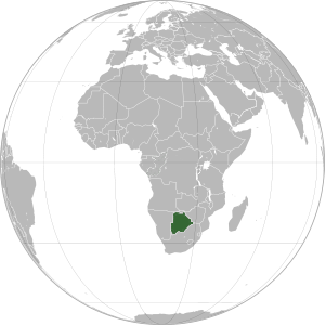 Botswana on map