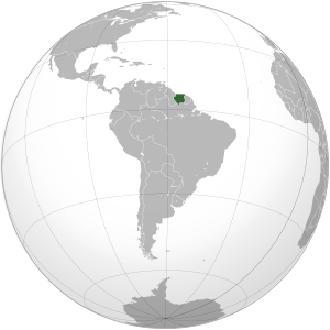 Suriname on map