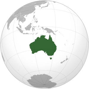 Australia on map