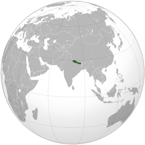 Nepal on map