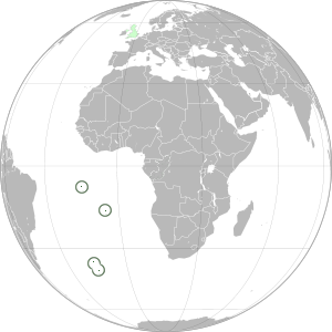 Острова Святой Елены, Вознесения и Тристан-да-Кунья на карте