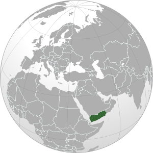 Yemen on map