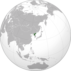 North Korea on map