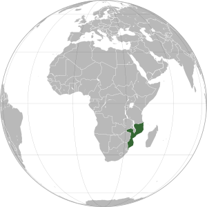 Mozambique on map