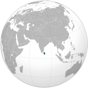 Sri Lanka on map