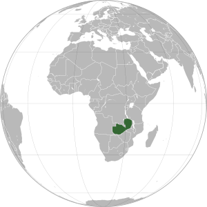 Zambia on map