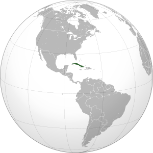 Cuba on map