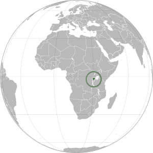 Rwanda on map