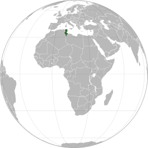 Tunisia on map