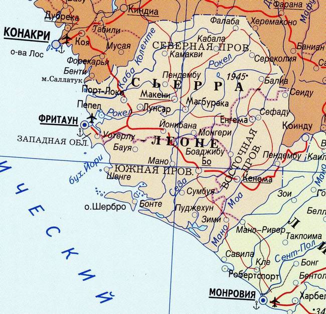 Сьерра-Леоне - карта страны