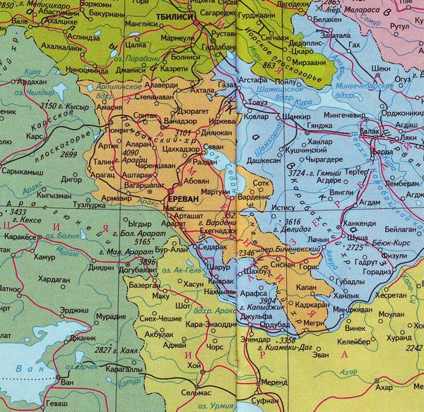 Армения - карта страны