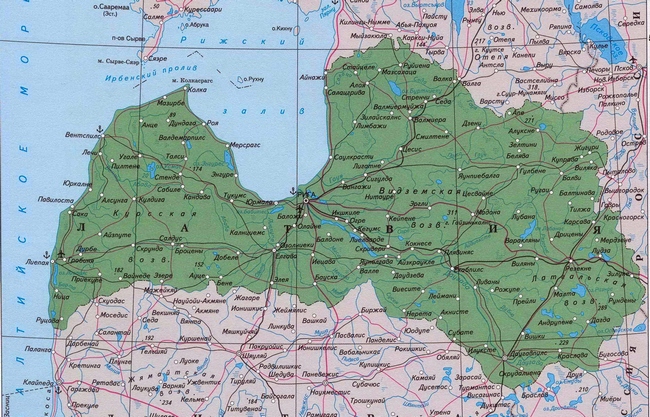 Латвия - карта страны