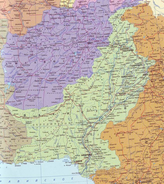 Пакистан - карта страны