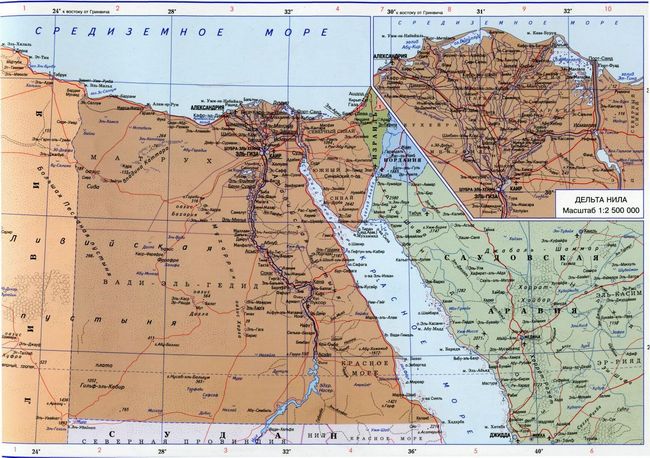 Египет - карта страны