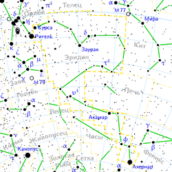 Эридан на звездной карте