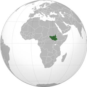 South Sudan on map