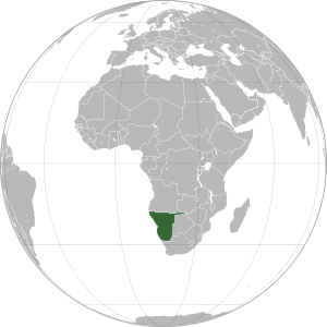 Намибия на карте