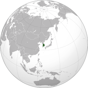 Республика Корея на карте
