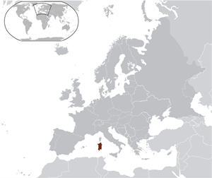 Сардиния - остров на карте