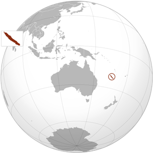 Новая Каледония - остров на карте