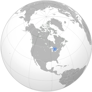 Гурон - озеро на карте