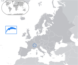 Женевское - озеро на карте