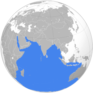 Индийский океан на карте