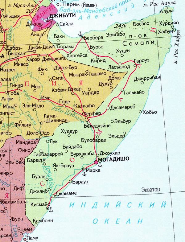 Сомали - карта страны