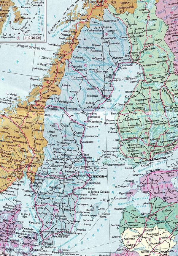 Швеция - карта страны
