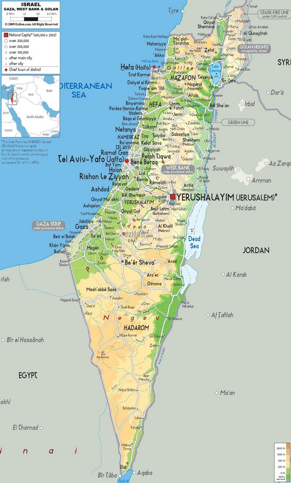 Израиль - карта страны