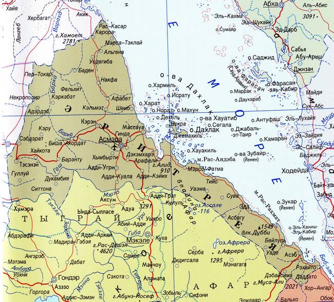 Эритрея - карта страны