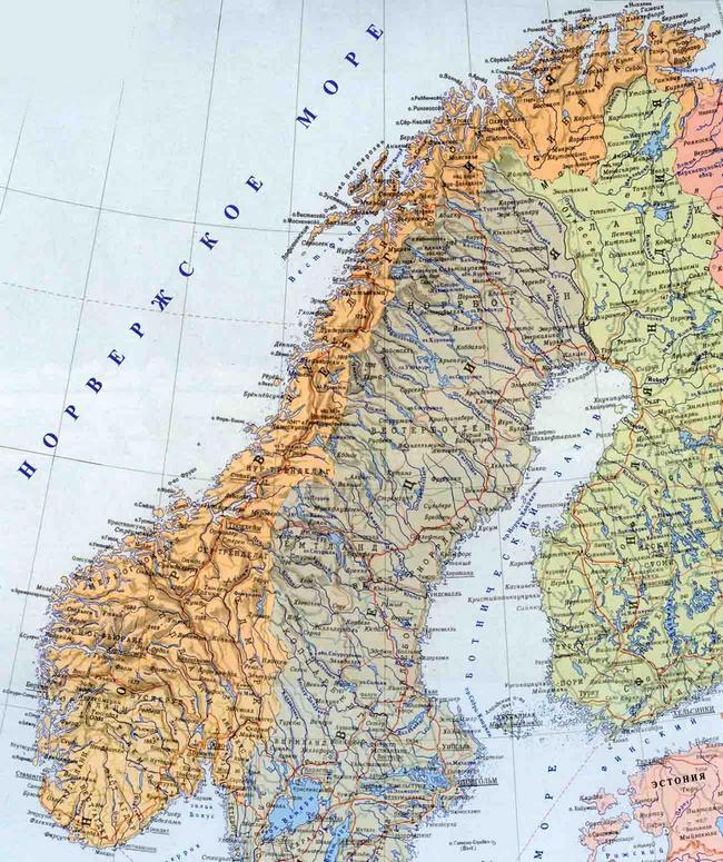Норвегия - карта страны