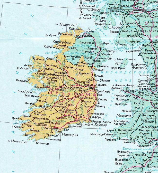 Ирландия - карта страны