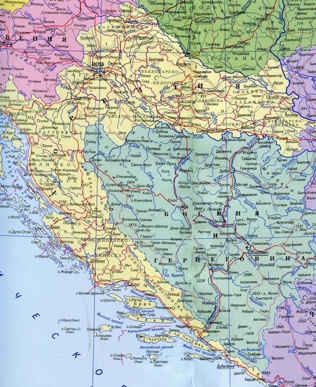 Хорватия - карта страны