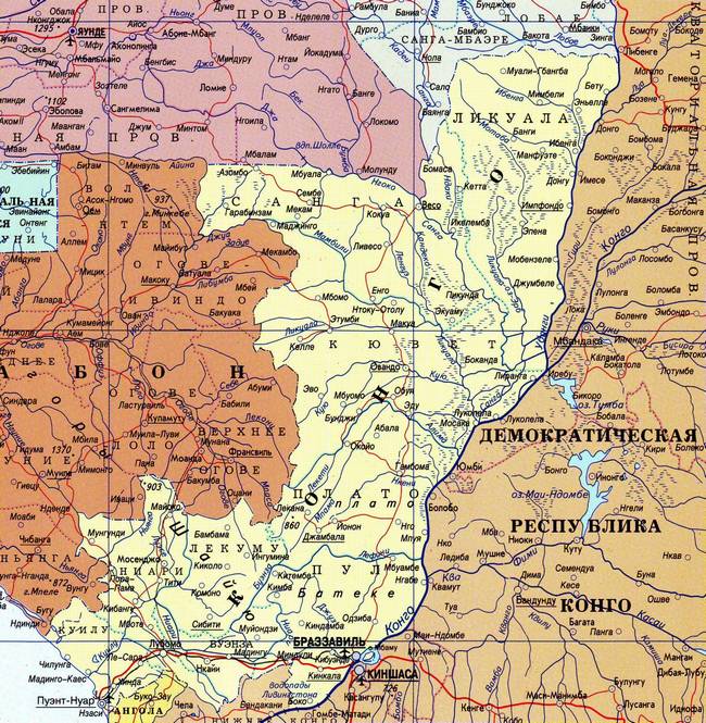 Республика Конго - карта страны