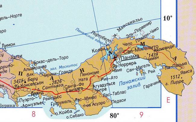 Панама - карта страны