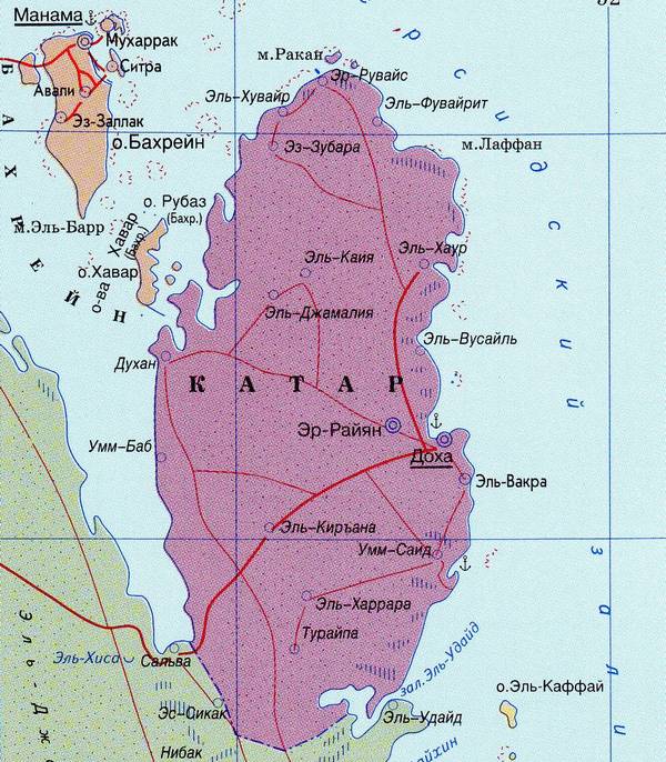 Катар - карта страны