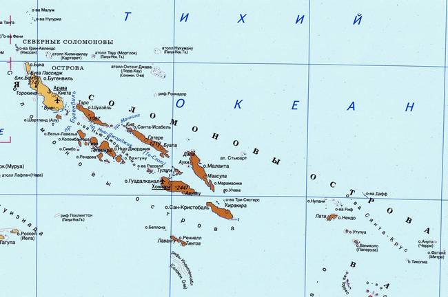 Соломоновы Острова - карта страны