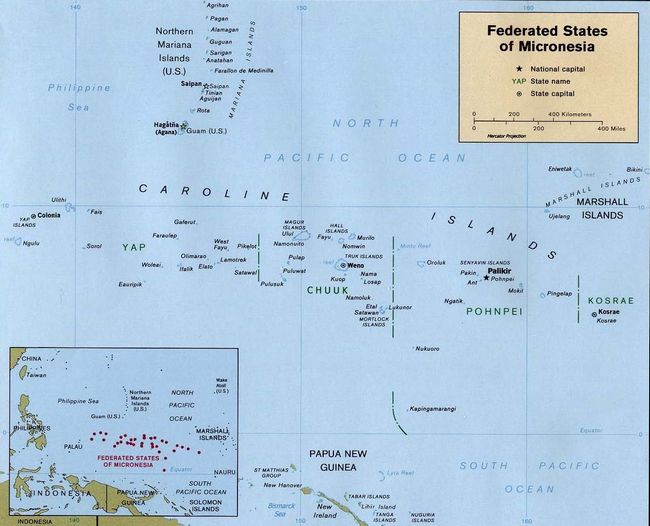Федеративные Штаты Микронезии - карта страны