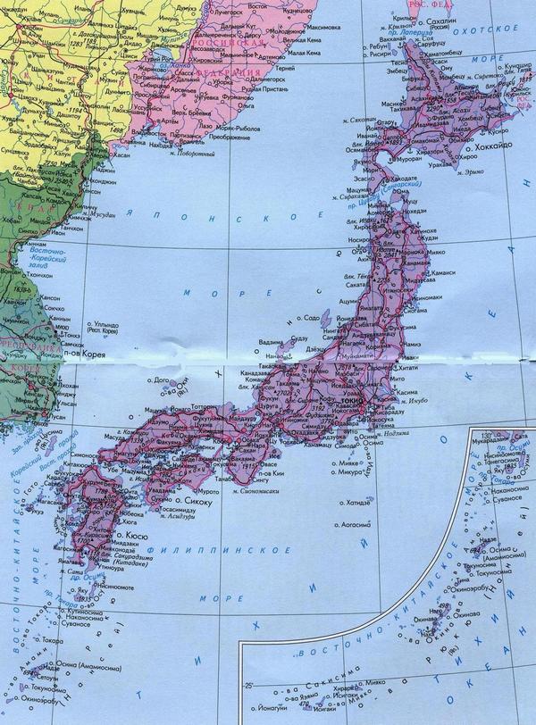 Япония - карта страны