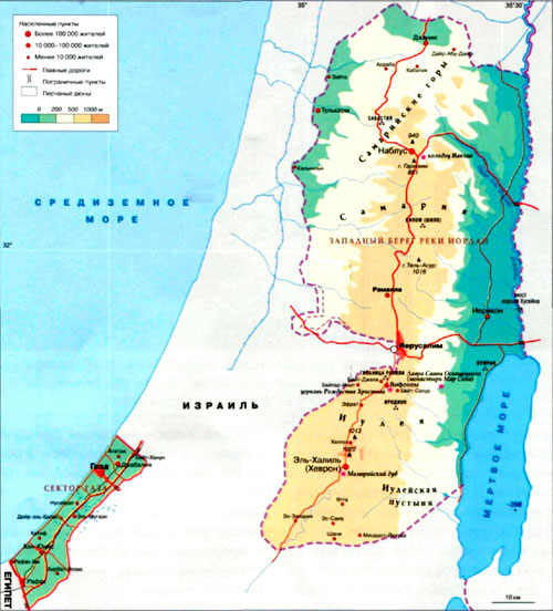 Государство Палестина - карта страны