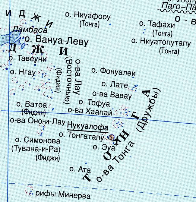 Тонга - карта страны