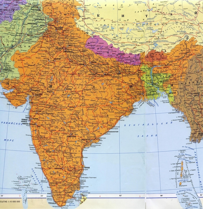 Индия - карта страны