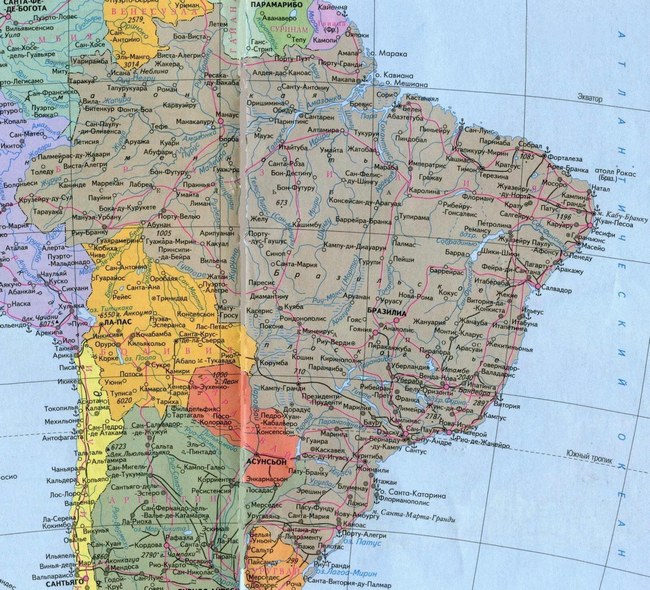 Бразилия - карта страны